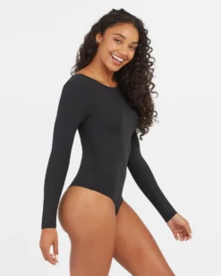 Spanx Suit Yourself Long Sleeve Scoop Neck Bodysuit Shop All Clothing