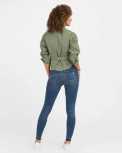 Spanx Distressed Ankle Skinny Jeans, Medium Wash Comfy Essentials