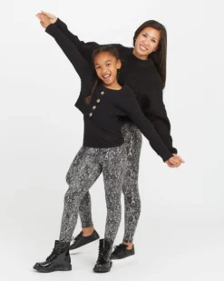 Spanx Girls Faux Leather Snake Shine Leggings