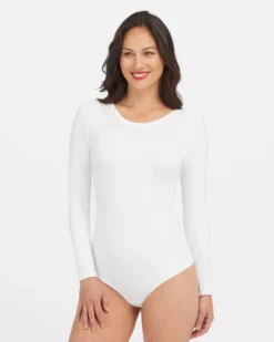 Spanx Suit Yourself Long Sleeve Scoop Neck Bodysuit Shop All Clothing